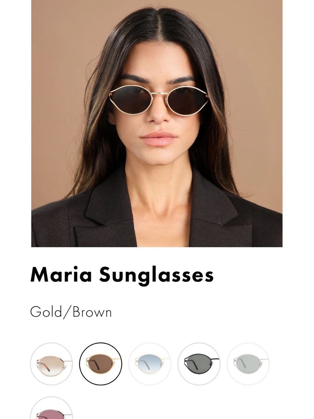 Illesteva Gold and Brown Oval Sunglasses